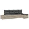 vidaXL Tuinbankenset 5 st Lichtgrijs poly rattan