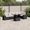 vidaXL 7-delige Loungeset met kussens poly rattan zwart