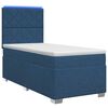 vidaXL Boxspringbed met matras met hoofdeinde Blauw 90 x 190 cm Stof