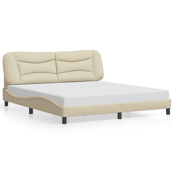 vidaXL Bedframe zonder matras "Hvar" stof cr&egrave;mekleurig 180x200 cm