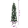 vidaXL Kunstmatige slanke kerstboom met 150 LED Groen en Wit 120 cm