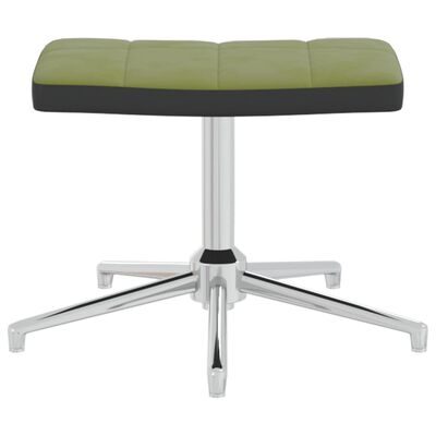 vidaXL Relaxstoel met voetenbank fluweel en PVC lichtgroen