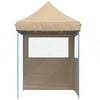 vidaXL Partytent inklapbaar pop-up met 2 zijwanden beige