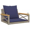 vidaXL Schommelbank met kussens 63x62x40 cm poly rattan grijs