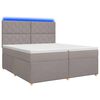 vidaXL Boxspringbed met matras met hoofdeinde Taupe 200 x 200 cm Stof
