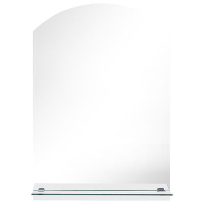 vidaXL Wandspiegel met schap 50x70 cm gehard glas