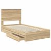 vidaXL Opslag bed met lade Sonoma Eiken 100 x 200 cm Bewerkt hout