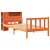 vidaXL Bed met boekenkast zonder matras massief hout wasbruin 75x190cm