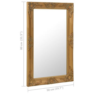 vidaXL Wandspiegel barok stijl 50x80 cm goudkleurig