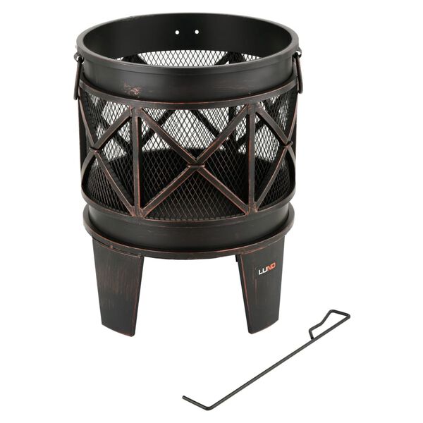 Lund 2-in-1 Vuurkorf met handgrepen zwart