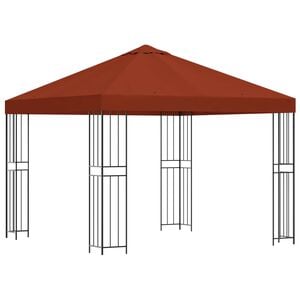 vidaXL Paviljoen 3 x 3 m Terracotta Polyester en staal 190 gsm