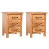 vidaXL Nachtkastjes 2 st 40x30x54 cm massief eikenhout