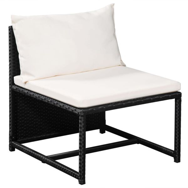 vidaXL 12-delige Loungeset met kussens poly rattan zwart