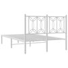 vidaXL Bedframe met hoofdbord metaal wit 120x190 cm
