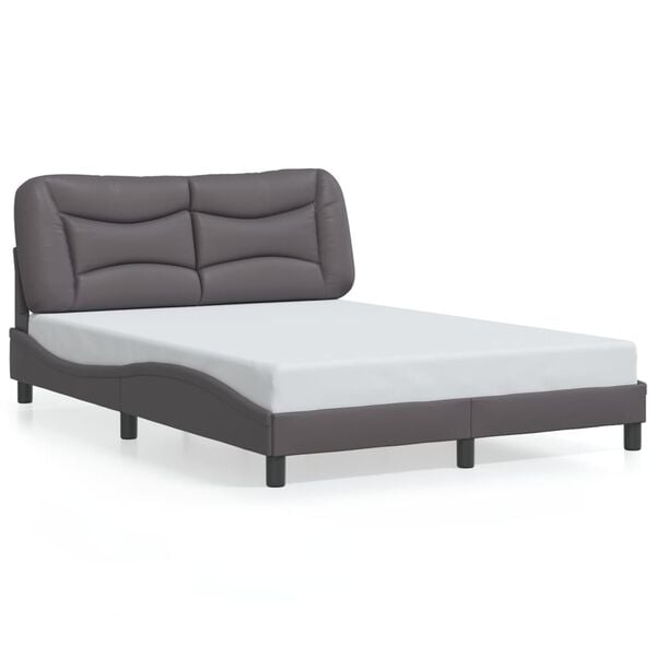 vidaXL Bedframe zonder matras "Hvar" kunstleer grijs 120x200 cm
