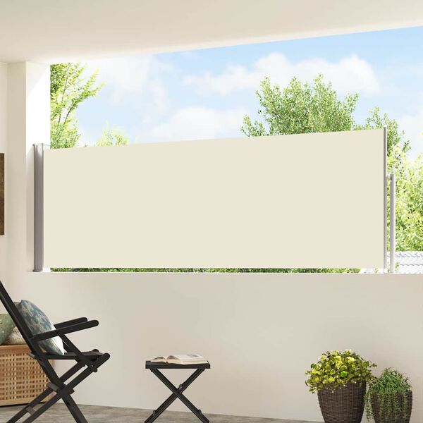 vidaXL Tuinscherm uittrekbaar 100x500 cm cr&egrave;me