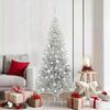 vidaXL Kerstboom met 300 LED met standaard Zilver 180 cm PET