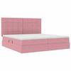 vidaXL Opbergbed met LED met matras Roze 200 x 200 cm Fluweel