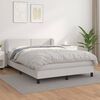 vidaXL Boxspring met matras kunstleer wit 140x200 cm