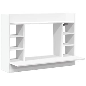 vidaXL Wandbureau 105x48x75 cm bewerkt hout wit