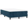 vidaXL Boxspring met matras fluweel donkerblauw 120x190 cm