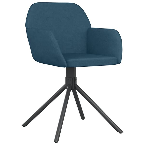vidaXL Eetkamerstoelen draaibaar 2 st fluweel blauw