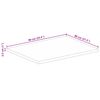 vidaXL Tafelblad rechthoekig 90x80x2,5 cm massief mangohout