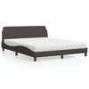 vidaXL Bed met matras "Dover" stof donkerbruin 160x200 cm