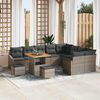 vidaXL Tuin Sofa Set met kussen 12 pcs Grijs Poly riet