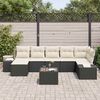 vidaXL Tuin Sofa Set met kussen met opslag 7 pcs Zwart poly rattan