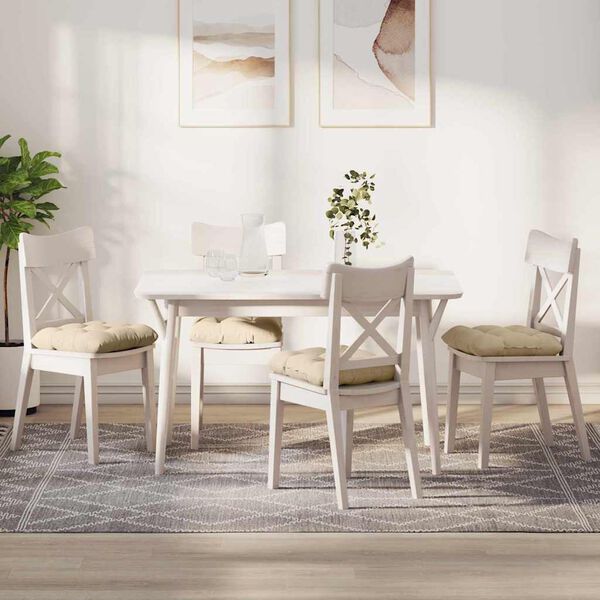 vidaXL Zitkussens 4 pcs Cr&egrave;me 40 x 40 cm Microvezel Stof