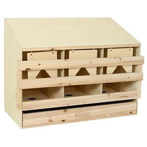 vidaXL Kippenlegkast 3 compartimenten 93x40x65 cm massief grenenhout