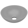 vidaXL Wastafel rond keramiek lichtgrijs