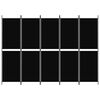 vidaXL Kamerscherm met 5 panelen 250x180 cm stof zwart