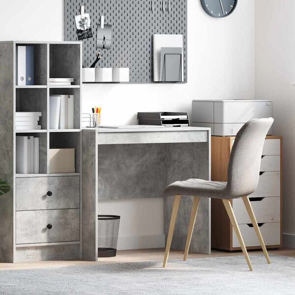 vidaXL Bureau Beton Grijs 80 x 50 x 76 cm
