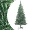 vidaXL Kunstkerstboom met sneeuw 210 cm groen