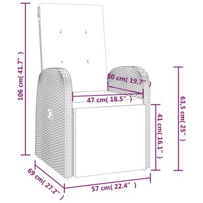 vidaXL 2-delige Loungeset poly rattan en massief acaciahout grijs