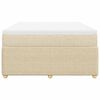 vidaXL Boxspring met matras stof cr&egrave;mekleurig 140x200 cm