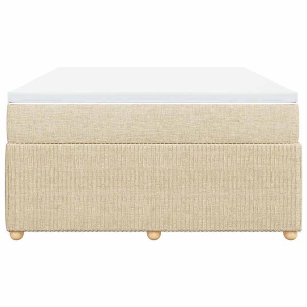 vidaXL Boxspring met matras stof cr&egrave;mekleurig 140x200 cm