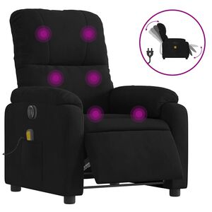vidaXL Massagestoel elektrisch verstelbaar microvezelstof zwart