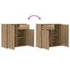 vidaXL Dressoir 80x36x75 cm bewerkt hout artisanaal eikenkleur