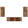 vidaXL Tv-meubelset Wandgemonteerd 2 pcs Oudhout Bewerkt hout