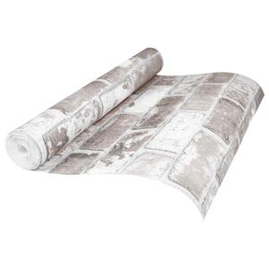 vidaXL 3D Vast Behang Gestreept Baksteen 10 x 0,53 m Non-Woven Stof