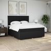 vidaXL Boxspring met matras stof zwart 180x200 cm