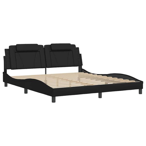 vidaXL Bedframe "Viana" zonder matras kunstleer zwart 180x200 cm