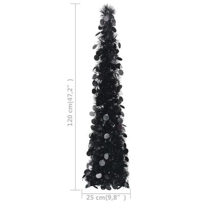 vidaXL Kunstkerstboom pop-up 120 cm PET zwart