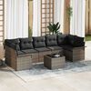 vidaXL Tuin Sofa Set met kussen met opslag 8 pcs Grijs poly rattan