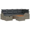vidaXL Tuin Sofa Set met kussen met opslag 7 pcs Grijs Poly riet