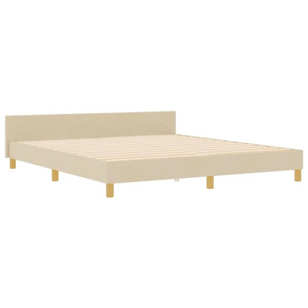 vidaXL Bedframe met hoofdeinde Cr&egrave;me 180 x 200 cm Stof