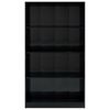 vidaXL Boekenkast 4 schappen 80x24x142 cm bewerkt hout hoogglans zwart